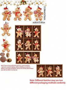 6 buc/1 cutie Decorațiuni pentru brad de Crăciun cu omuleț de turtă dulce - Ornamente de Crăciun cu sclipici roșu agățat, pentru sărbătorile de iarnă, Anul Nou, brad de Crăciun, Articole de sărbători, Decorațiuni pentru casă, Decorațiuni pentru cameră, Decorațiuni de sărbători, Decorațiuni pentru brad de Crăciun, Mobilier pentru casă de interior și exterior, Decorațiuni de Crăciun pentru casă, Decorațiuni de Crăciun - Roșu