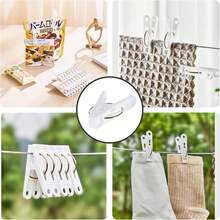 30 Plastic Hanger Clips, Heavy-Duty Outdoor Clothespins, White Clothes Pins, Multi-Purpose Plastic Clips Laundry, Food Bags, And Snacks, Epingle A Linge Exterieur