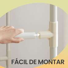 Burro Ropa, Perchero Burro de Metal con 2 Barras Colgantes, con 2 Estantes de Almacenamiento, Capicidad de Carga 70 kg, Montaje Fácil, Blanco - Blanco - Ver 4