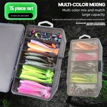 Bộ mồi câu cá Texas Caro chất lượng cao 76 món/hộp, mồi chống vướng, mồi đuôi chữ T, mồi mềm, bộ mồi câu cá hoàn chỉnh. - Nhiều màu - Xem 2