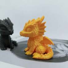 Estatua de figurita de dragón bebé impresa en 3D, de material plástico, con diseño fantástico y realista - No se necesita electricidad, apta para decoración del hogar, oficina y jardín - Decoración multiusos para habitación, decoración con tema de animales, fondo, escritorio, estantería