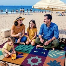 Jumbo 78x78 Inch Heavy Duty Picnic Blanket, Soft Quilted Outdoor Mat With Carry Strap, Foldable For Camping Beach Backyard Family Outings - 1# - Xem 7