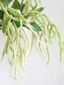 35英寸人造绿色苋菜尾枝假吊兰，适用于新娘捧花、婚礼花艺装饰、餐桌摆饰、家居装饰 - 彩色 - 查看 5