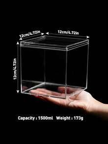 1 pièce Boîte de rangement carrée en plastique transparent avec couvercle supérieur et inférieur. Boîte d'affichage en acrylique pour bijoux, cosmétiques, figurines, bonbons de mariage. Convient pour le stockage de petits articles, l'affichage de bijoux et l'exposition de figurines. Idéal pour les passionnés d'artisanat, les propriétaires de bijouterie et les collectionneurs de figurines.