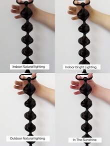 Y2k Synthetic Braid Fluffy Wig Ponytail Flower Bud Simulated Hair Accessories 2pcs