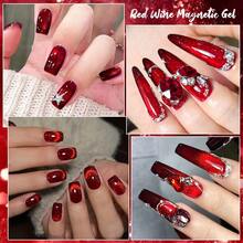 FOUR LILY 10ml 超亮宝石红猫眼凝胶指甲油，持久耐用，易于涂抹，低致敏性，光泽亮丽，需搭配磁性棒使用，酒红色可卸美甲凝胶，美甲必备 | 打造光泽美甲 | 低致敏配方 - 紅色 - 查看 7