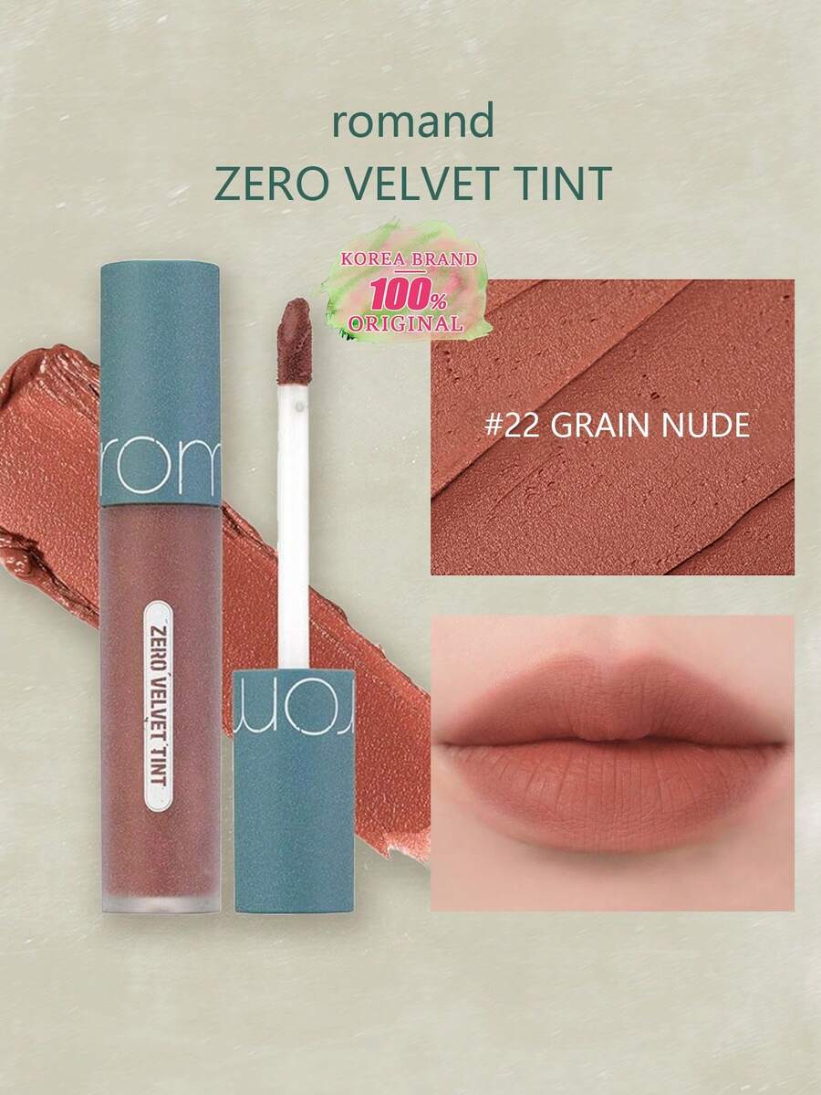 Rom&nd Romand ZERO VELVET TINT 22 GRAIN NUDE | 哑光唇釉 | 持久显色 | 轻盈质地 | 高显色度 | 不拔干唇釉 | 韩妆 | 5.5克/0.194盎司
