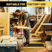 Tapete Antifatiga Anti-derrapante Industriales De 120*60 Cm,Alfombrillas antifatiga industriales, resistentes de grado comercial con placa de diamante de vinilo antideslizante, ergonómica, de pie, color negro con borde - Negro - Ver 8