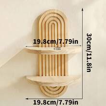 1 件装波西米亚拱形壁挂架，木质悬浮置物架，壁挂式烛台，波西米亚风格装饰展示架 - 天然木质手工香薰架，花瓶架，波西米亚风格墙面装饰 - 坚固耐用，节省空间，易于安装，防滑，多用途 - 适用于客厅、卧室、浴室、餐厅、玄关、阳台、家庭办公室