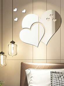 5 Peças Conjunto de Adesivos de Parede em Espelho 3D em Formato de Coração, Adesivos Autoadesivos de Acrílico em Formato de Amor para Decoração do Dia dos Namorados, Casamento, Aniversário, Decoração Doméstica, Decoração de Parede do Quarto Mais Vendida, Espelhos de Acento da Sala de Estar, Adesivos de Parede para Casa. Dourado/Prata/Preto/Vermelho Reflexivo Removível - 5 Tamanhos de Corações Interligados com Película Protetora, Descolar e Colar para Decoração da Casa, Papel de Parede, Espelhos de Parede, Pinturas Decorativas, Arte de Parede em Espelho, Ideia de Presente Campeão para Casais