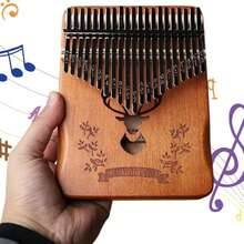 Gradient 21-Key Kalimba Portable Wooden Mbira Engraved Notes - Redwood - View 4