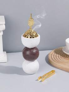 1 Piece/1 Set Modern Black-And-White Resin Cylinder Incense Burner, Which Combines The Functions Of An Exquisite And Stylish Bakhoor Burner And A Minimalist Bakhoor Holder. Mabkhara,Arabic Incense Holder - Multicolor - View 11