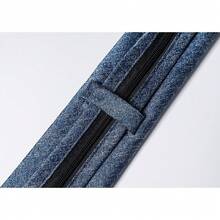 Set Of 3 Imported Luxury Semi-Slim Men's Ties With Knot And Zipper - Black/Navy Blue/Wine - View 9