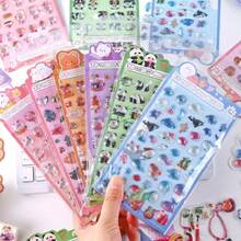 Pegatinas de panda de dibujos animados en 3D con relieve de cristal, pegatinas decorativas lindas para niñas, teléfonos - Multicolor - Ver 2