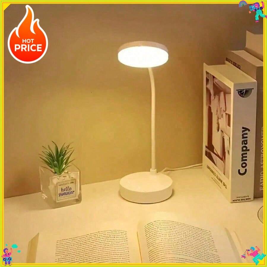 LED Desk Lamp With 3-Level Dimmer, Flexible Gooseneck, Eye-Caring Table Light, USB Powered, Switchable White To Warm Illumination, Ideal For Home Office Reading And Studying - 白色 - 查看 1