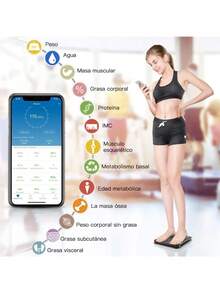 Báscula electrónica recargable, precisa y Bluetooth para el Body, báscula de grasa corporal para adultos, para pérdida de peso y salud, báscula de grasa corporal inteligente recargable por Bluetooth, báscula corporal electrónica para uso doméstico, al por mayor, báscula de peso y grasa saludable, - Blanco - Ver 7