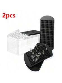 2pcs Small Square 160 Grid Silicone Ice Cube Tray, With Good Cold Resistance And Durability, Ice Mold, Pudding Mold, Suitable For Home, Bar, And Other Places, Easy To Use, .Back-To-School Season, Party And Holiday Essentials, Summer Necessities, Wedding Decorations, Christmas Decorations, Birthday Decorations, Birthday Gifts, Christmas Table Decorations, Christmas Celebrations, Holiday Decorations, - Multicolor - View 14