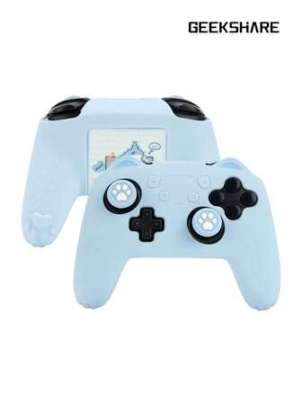 GeekShare 猫爪硅胶防滑手柄保护套 + 1 对摇杆帽 + 1 张贴纸，适用于 Pro 无线手柄