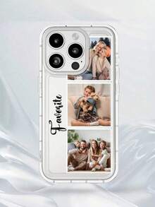 Customized TPU Transparent Shockproof Phone Case, Silicone Phone Cover Compatible With Apple/Galaxy/Realme/Honor/Redmi/OPPO, Personalized With Text And Images For Father's Day, Labor Day, Valentine's Day, Birthday, Couples, Pets, Flowers, Butterflies