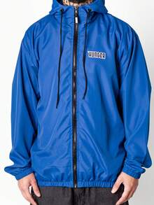 Men's Oversized Plain Windbreaker Jacket With Hood, Lightweight, Hunter Street Style, 10 Colors, 2026 - Royal Blue - View 1