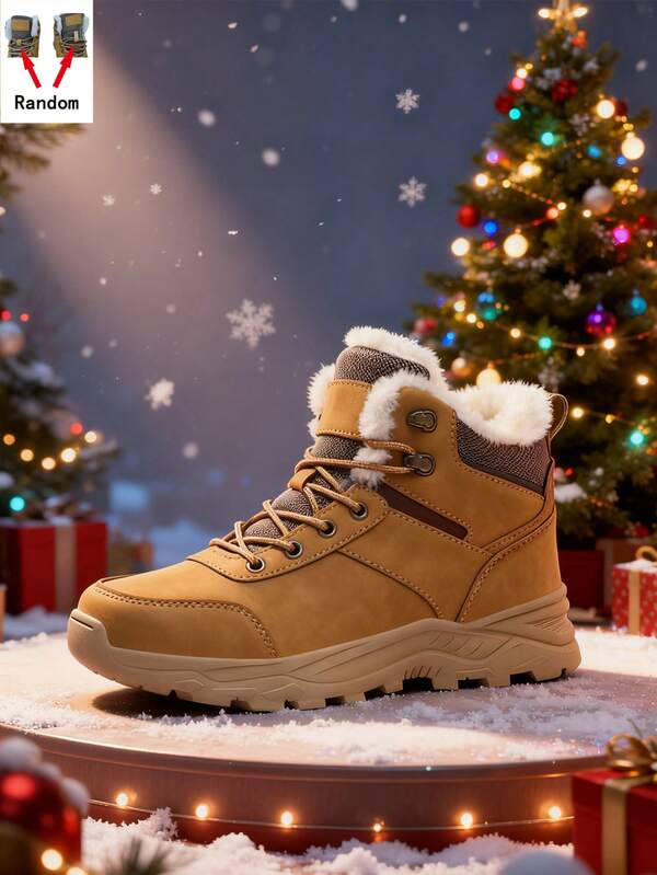 Men's Snow Boots Halloween Ankle Boots Men's Women's Styles - Warm Plush Lined Outdoor Hiking Boots Hiking Shoes Comfortable Soft Snow Sneakers Travel Boots Ideal For Winter Exploration Mountaineering Camping