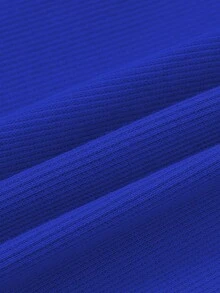 女童纯色竖条纹高弹舒适公主风长款打底裤，春夏新品，女童喇叭高腰弹力荷叶边休闲阔腿裤 - 寶藍色 - 查看 5