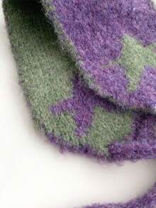 1 件女士条纹针织围脖，时尚头带，耳罩，秋冬百搭配饰