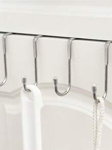 3 pezzi Ganci in acciaio inossidabile da appendere sulla porta - Salvaspazio, facile da installare per cucina, bagno e armadio - Gancio versatile per asciugamani e doccia con protezione in silicone