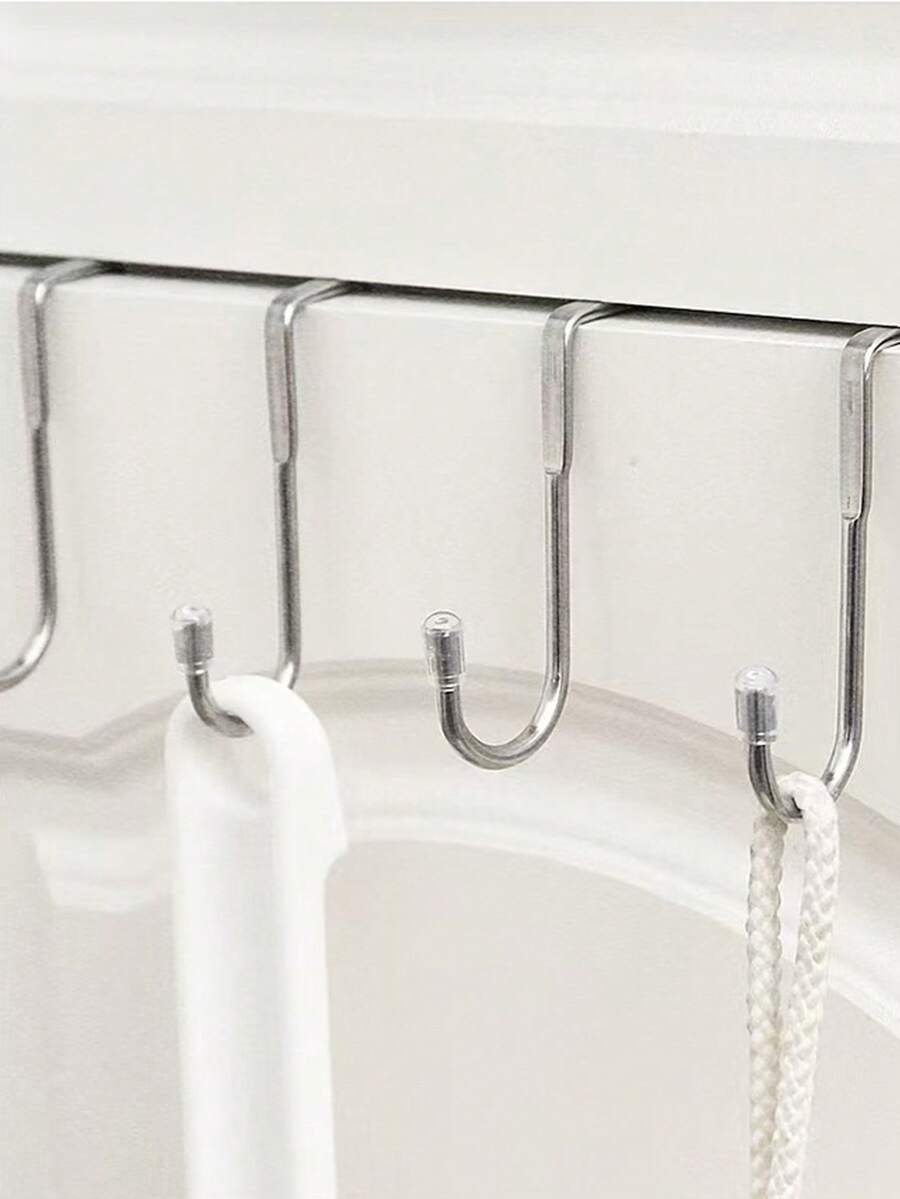 3 pezzi Ganci in acciaio inossidabile da appendere sulla porta - Salvaspazio, facile da installare per cucina, bagno e armadio - Gancio versatile per asciugamani e doccia con protezione in silicone