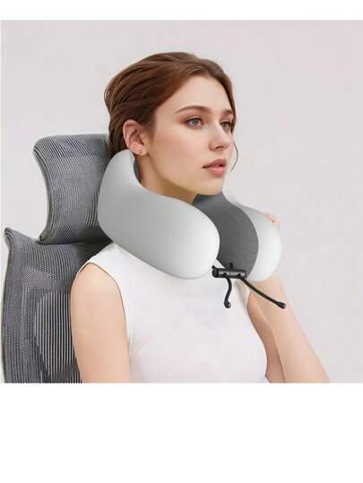1pc Memory Foam U-Shaped Pillow, Travel Neck Pillow, Sitting Neck Support Cushion For Airplane, Car, Sleeping