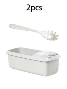 1pc/2pcs Microwave Noodle Cooker,Microwave Pasta Cooker,Microwave Pasta Cooker With Strainer,Noodle Water Filter Basket,Vegetable Fruit Storage Box,Noodle Container,Kitchen Drain Basket,Noodle Cooker,Plastic Dual-Purpose Vegetable Washing And Noodle Cooking Storage Box - Multicolor - View 14