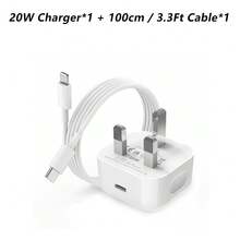 20W PD Smart Charging Plug + 3.3ft/100cm Stable Data Sync Fast Charging Cable, Compatible With IPhone 14 Pro Max/14 Pro/14/13 Pro Max/13 Pro/13/12/11/Xs/X/Xs Max/ Series - White - View 9