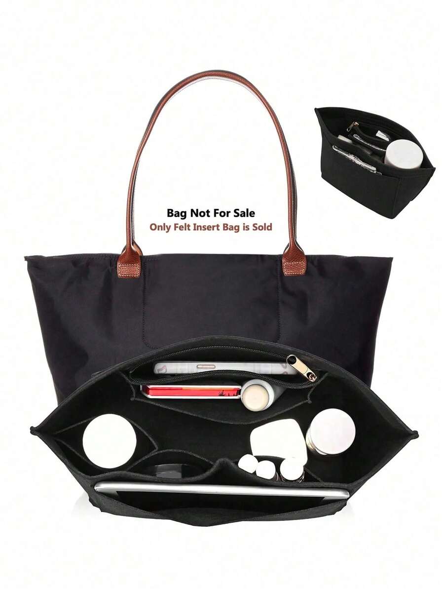 Le Pliage 托特包内衬袋，多口袋毛毡布袋，旅行便携内胆包收纳袋，带拉链，返校用品必备