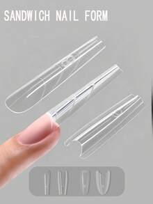 240 Cái/Hộp Khuôn Nối Móng Dạng Kẹp Kép 120 Cái Khuôn Trên + 120 Cái Khuôn Dưới 15 Kích Cỡ Đầu Gel Acrylic Cho Nối Móng Dạng Gel Kèm Đường Dẫn - Nhiều màu - Xem 2