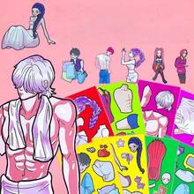 KPOP 女巫狩猎 5 合 1 系列，趣味撕贴式换装贴纸（男孩适用） - 彩色 - 查看 5