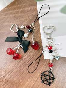 1pc Mobile Phone Pendant, Cute Cherry Mobile Phone, Suitable For Camera, Key Chain, Bag Pendant Decoration, Can Be Given To Friends, Girlfriend Gifts.