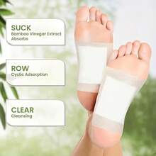 10 片/包深层清洁足贴，足部护理粘合垫，放松身心 - 白色 - 查看 5