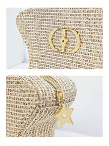 Christian Dior 2025 Limited Edition Christmas Shiny Gold Star Shaped Woven Cosmetic Bag, Creates Dazzling Dreamy Effect - Gold - View 7