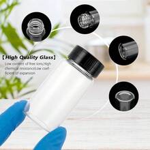50 frascos de vidrio transparente con tapas de rosca negras, frascos porttiles de 5 ml con escala - 25 ml + 16 - Ver 6