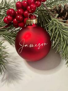 Personalized Christmas Balls, Customized Name Christmas Ornaments, Christmas Balls, Personalized Christmas Decorations, Surname Christmas Balls, Secret Santa Personalized Christmas Balls/Named Christmas Tree Ornaments/Customized Name Ornaments/Christmas Gifts For Family Or Friends, Random Colors