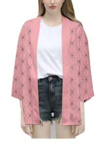 Men's Chinese Style Geometric Print Loose Casual Kimono Cardigan