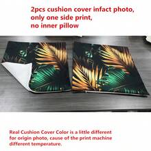 2 vỏ gối in hình lá nhiệt đới xanh, vỏ gối nhung đào 45x45cm cho nhiều loại phòng, vỏ gối dệt, có khóa kéo hiện đại với vải polyester có thể giặt bằng máy (không có ruột gối) - màu xanh lá - Xem 7