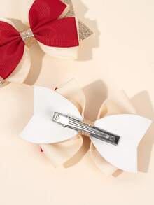2 Stücke Weihnachts Glitzer Schleifen Haarclips für Mädchen, Silvester Party Haarschleifen, goldener funkelnder Entenschnabel Clip, Herbst & Winter Saison Alltag und Valentinstag Haarspange, Teenager Haarschmuck - Verschiedenfarbig - Übersicht 4