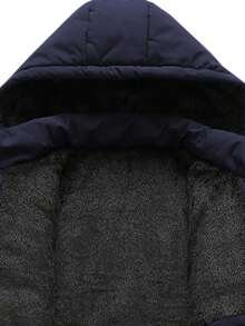 Men's Plus Size Waterproof Down Jacket, Warm Winter Coat, Thickened And Thermal Lined, Detachable Hood - Navy Blue - View 9