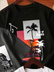 3pcs Toddler Boys' Scenic Print Short Sleeve Set - Multicolor - View 4