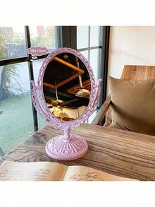 Heart-Shaped Makeup Mirror With Double-Sided Vintage Vanity Mirror, Featuring A Stand With A Rotating Vanity Mirror. Ideal For Makeup Application, Girls, Women, Beauty, And Spa Parties. The Adorable Heart-Shaped Princess Vanity Mirror Is Perfect For Tabletops. This Double-Sided Rotating Table Mirror With A Stand Makes An Excellent Choice For Decorating Girls' Rooms And As A Festive Gift For Family And Friends During Halloween And Christmas.,Makeup,Cheap,Room Decor,Vanity,Travel,Bedroom,Makeup Accessories,Mirror,Vanity Mirror,Cheap,Stocking Stuffers,Makeup,Makeup Tools,Cheap Stuff,Gifts,Gifts For Women,Christmas Gifts - White - View 16