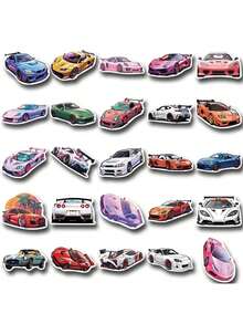 50pcs Exquisite Sports Cars Cartoon Graffiti Stickers, Creative Handbooks, Laptop, Water Cups, Guitars, Mobile Phones, Decorative Waterproof Stickers Decal Stickers,Sticker Cars,Laptop Sticker, Stickers,Stickers>Pvc,Sport Sticker,Stickers,,Car Stickers - Multicolor - View 11