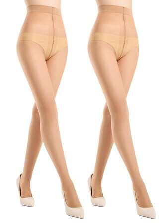 1/2 Pair Women's Plus Size T-Crotch Anti-Snag Ultra-Thin Breathable Pantyhose, Sexy & Fashionable Tights, Sheer Stockings, Slimming Leggings, Suitable For Any Occasion