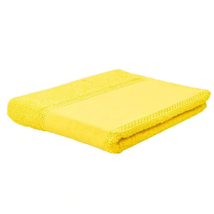 Kit Of 3 Arteira Russian Stitch Face Towels For Machine Embroidery, 100% Cotton - Yellow - View 1