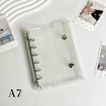 1pc A6/A7 Transparent Binder, Sticker Book, Sticker Book, FEINIBOOK Double Button Soft Leather Surface Binder Shell, Pp Material, Transparent Inner Page Replacement Core, Kpop Photo Card Storage, Can Be Used For Diy Sticker Books, Hand Books, Scrapbooks, Planning Books, School Supplies, Office Supplies, Etc - Clear - View 9